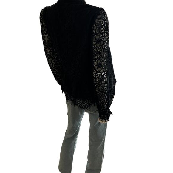 Lilly Pulitzer Jacelynne Lace Top Onyx Two Tone Carnival Lace - Picture 3 of 15